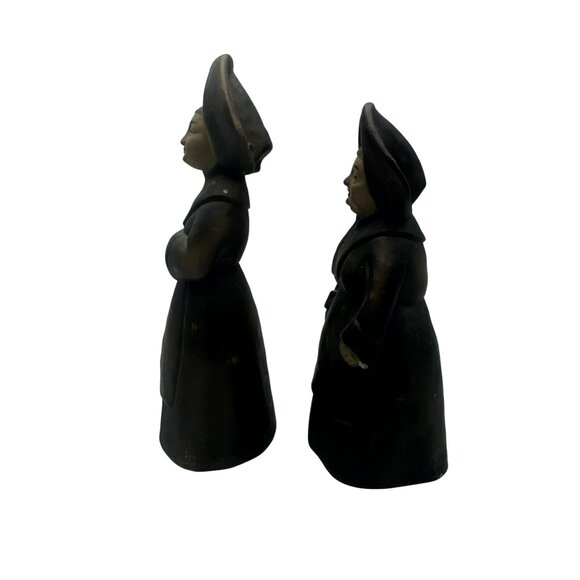 Vintage Set Of 2 Paper Mache Nun Figurines With Traditional Attire - Picture 2 of 14
